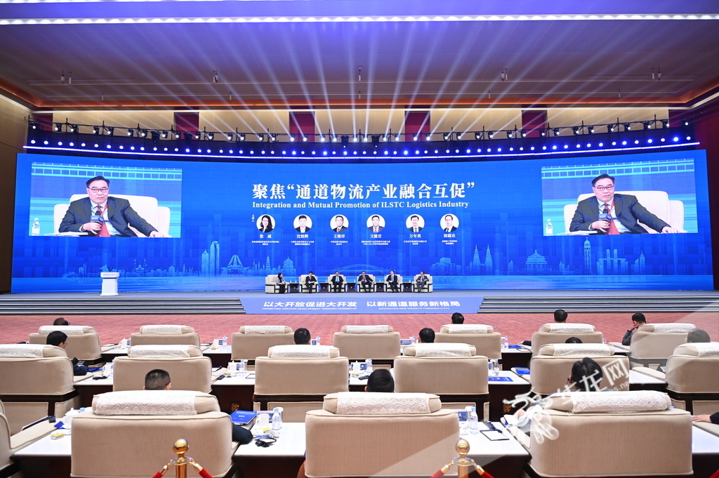 知名专家学者、业界代表聚焦“通道、物流、产业融合互促”主题进行学术交流探讨。 华龙网记者 刘润 摄